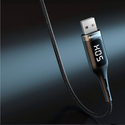 Remax RC-096a High-Speed USB Type-C 1.2-meter 2.1A Cable with Smart Digital Display - Durable Braided Fast Charging & Data Sync - Black