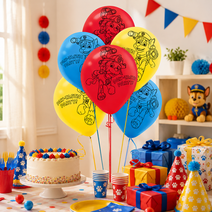 12 Inch Paw Patrol Style Birthday Balloons Kids Party Latex Balloon 6Pcs Set