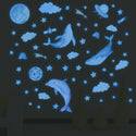 Glow In The Dark Dolphin Moon Star Wall Decal Sticker Ceiling Home Room