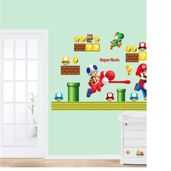 DIY Wall Stickers Removable Super Mario Game Kids Mural Room Decal Gift Vinyl