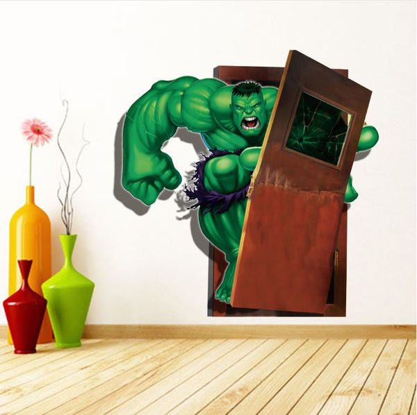 3D Wall Stickers Removable The Avengers Hulk Broken Wall Kid Boy Room