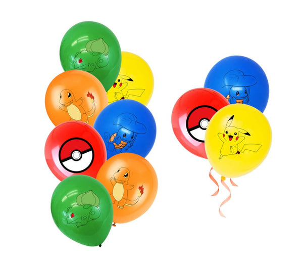 Cartoon Pokemon Pikachu Helium Balloon Birthday Set Party Decoration(10PCS)