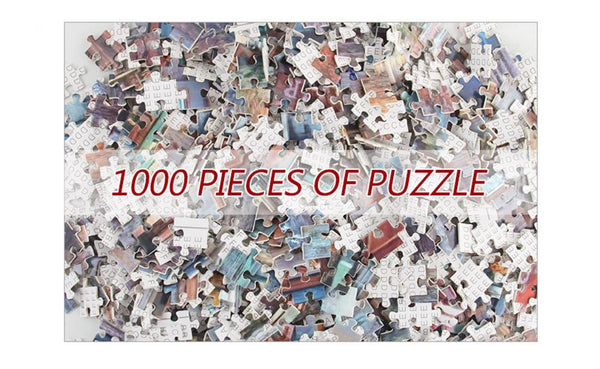 1000Pcs Thick Papers Jigsaw Puzzles Fun Game Challenge Gift For Teens Kids (Romantic Town)