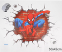 3D Wall Stickers Removable The Avengers Spider Man Broken Wall Kid Boy Room