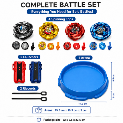 Thunder Gyro X 2-Player Bey Spinning Top Battle Arena Set