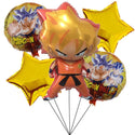 5PC Dragon Ball Goku Foil Balloons Set Kids Birthday Party Decorations Cartoon