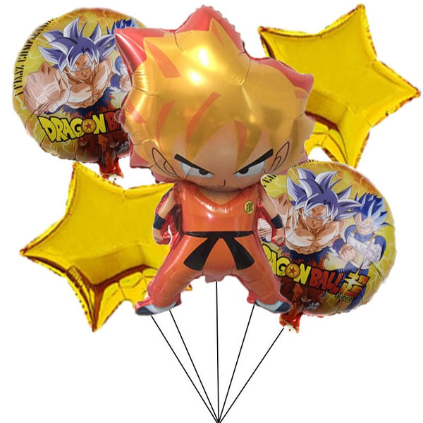 5PC Dragon Ball Goku Foil Balloons Set Kids Birthday Party Decorations Cartoon