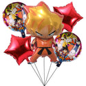 5PC Dragon Ball Goku Foil Balloons Set Kids Birthday Party Decorations Cartoon