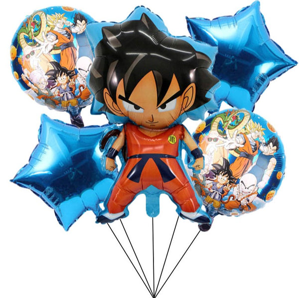 5PC Dragon Ball Goku Foil Balloons Set Kids Birthday Party Decorations Cartoon