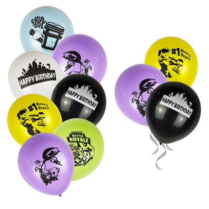Fortnite Gaming Birthday Party Supplies Set – Banner, Foil Balloons & Toppers (55 Pcs)
