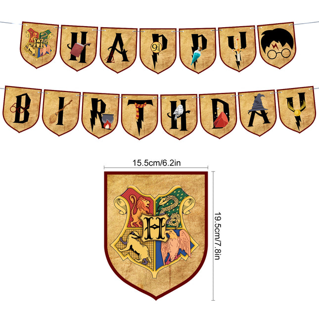 Harry Potter Wizard Magic Paper Banner HAPPY BIRTHDAY Kids Party Decoration