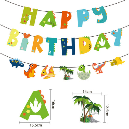 Dinosaur Happy Birthday Paper Banner & Garland 10M String