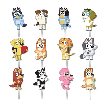 Bluey Birthday Party Decoration Set – Banner, Balloons & Cake Toppers (51 Pcs)