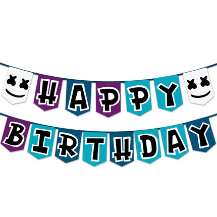 Fortnite Gaming Birthday Party Supplies Set – Banner, Foil Balloons & Toppers (55 Pcs)