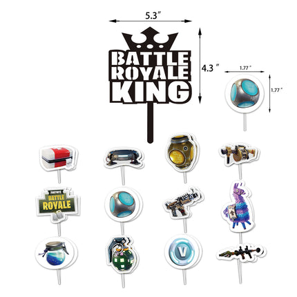 Fortnite Gaming Birthday Party Supplies Set – Banner, Foil Balloons & Toppers (55 Pcs)