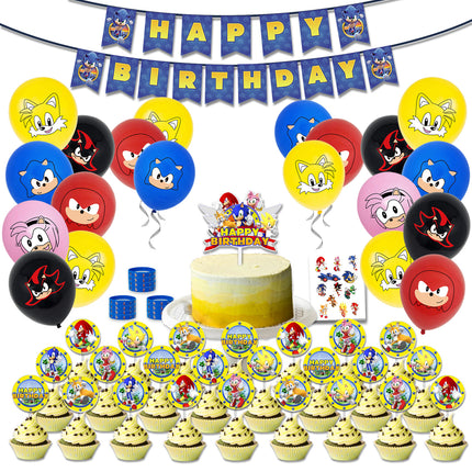 Cartoon Sonic The Hedgehog Foil Helium Balloon Set Birthday Party Decoration
