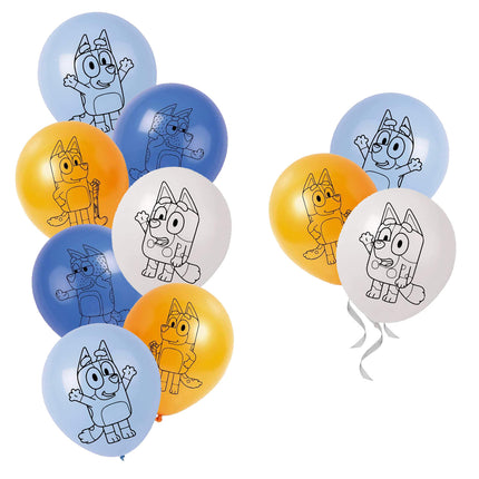 12Pcs Bluey Latex Party Balloons Set – 12 Inch Multicolor