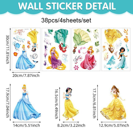 Princess Wall Stickers – Girls Bedroom Fairytale Room Decor Decals
