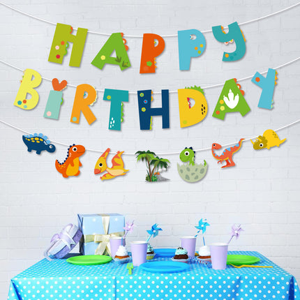 Dinosaur Happy Birthday Paper Banner & Garland 10M String