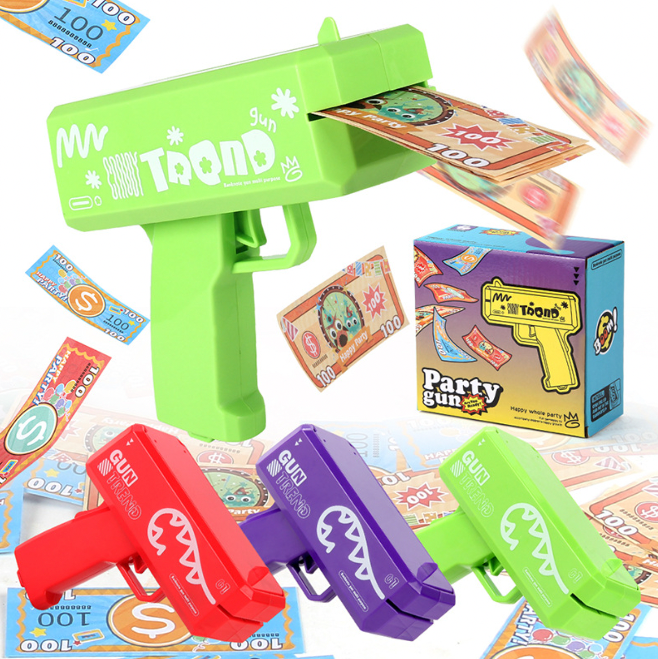 Multi-Coloured Money Shooter Blaster Gun for Parties