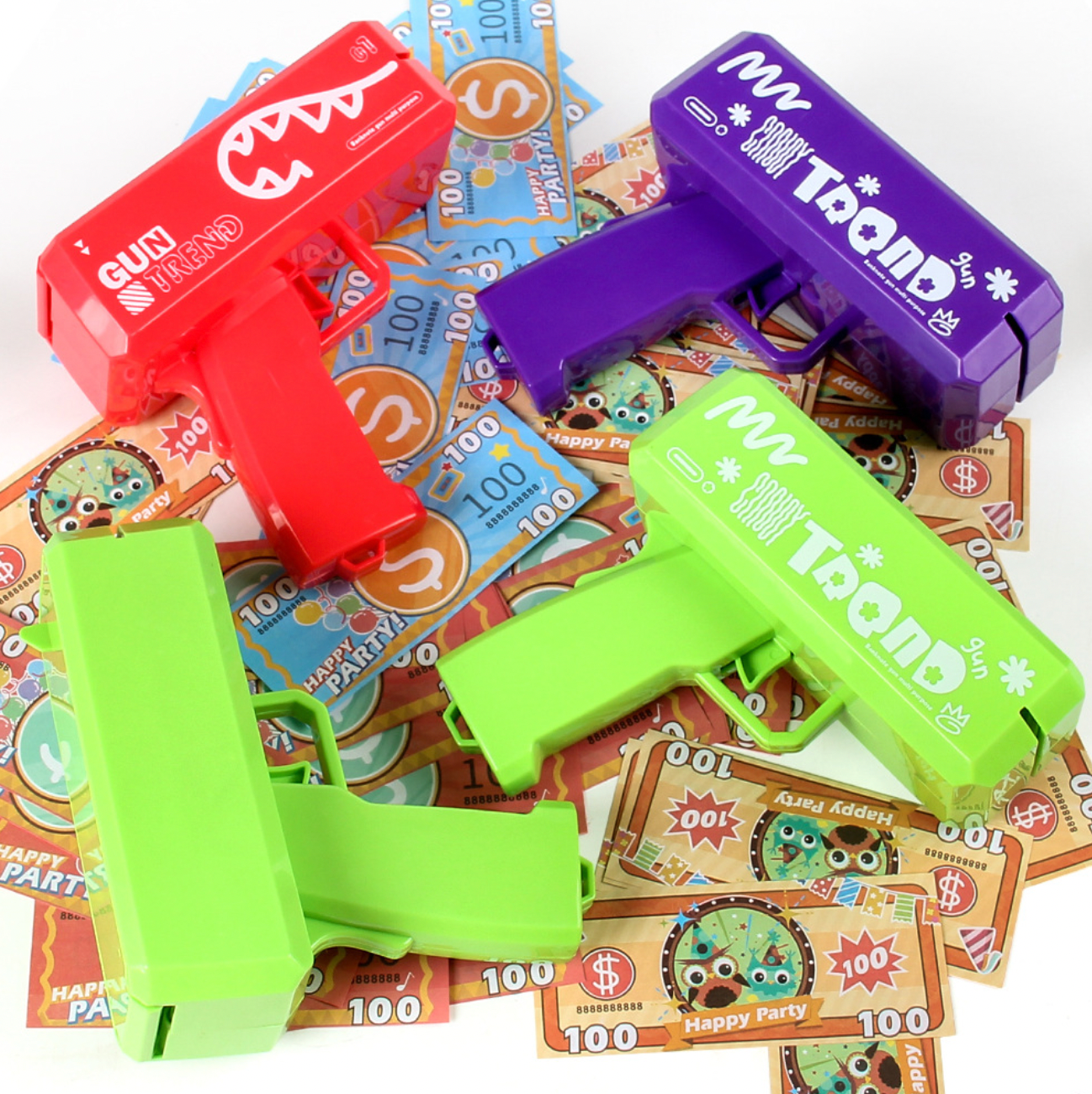 Multi-Coloured Money Shooter Blaster Gun for Parties