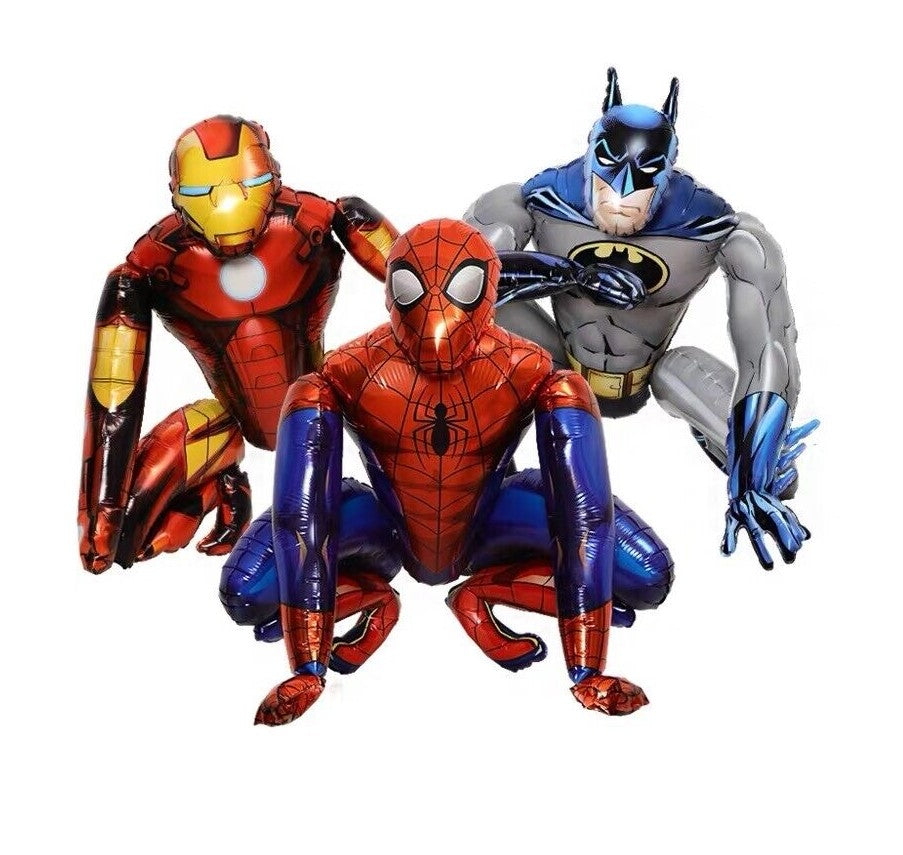 Large 3D Spiderman Batman Iron Man Kids Birthday Party Foil Balloon Marvel Hero