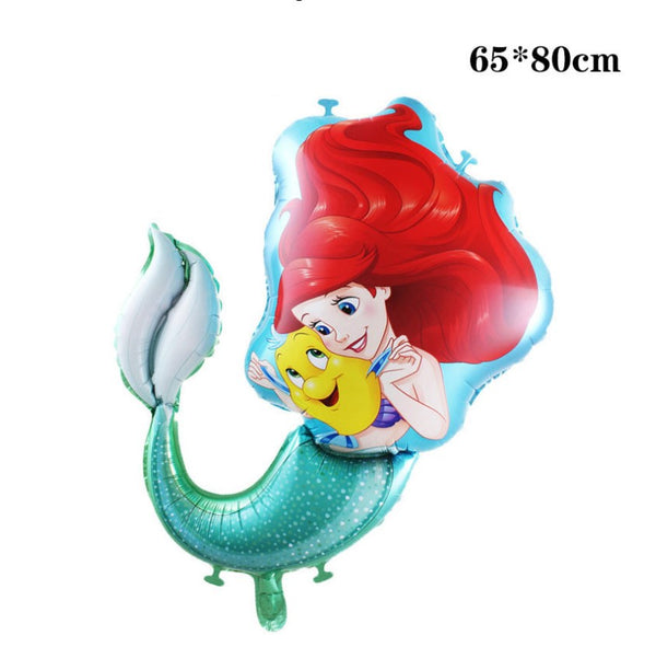 5PCS Cartoon Mermaid Balloons Star Foil Balloon Birthday Party Decoration Set