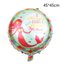 5PCS Cartoon Mermaid Balloons Star Foil Balloon Birthday Party Decoration Set