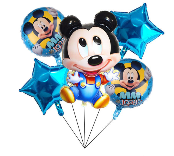 Cartoon Mickey Balloons Star Foil Balloon Birthday Party Decoration Set