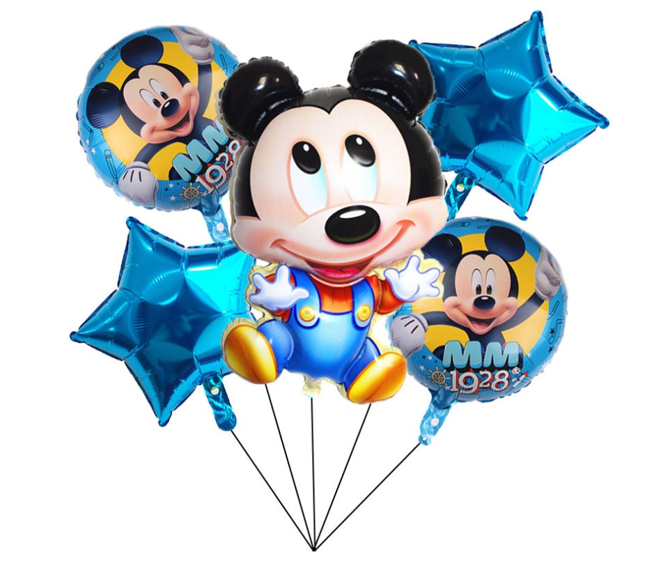 Cartoon Mickey Minnie Balloons Star Foil Balloon Birthday Party Decoration Set