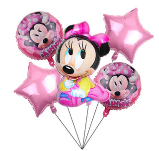 Cartoon Mickey Minnie Balloons Star Foil Balloon Birthday Party Decoration Set