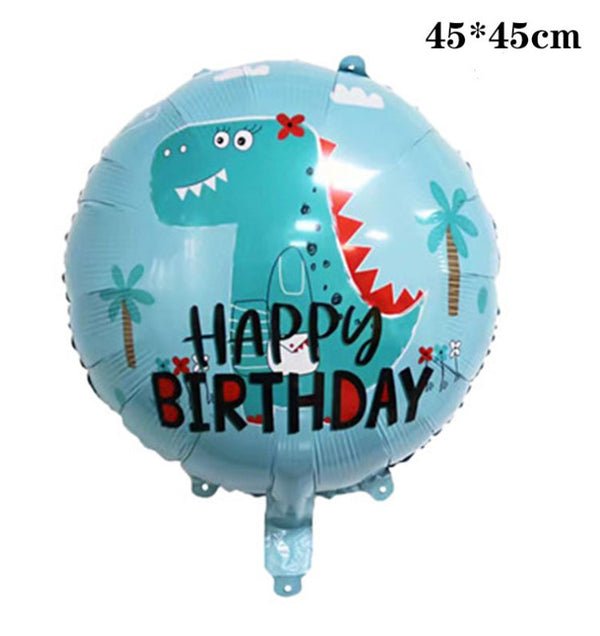 5PCS Dinosaur Balloons Star Foil Balloon Birthday Party Decoration Set