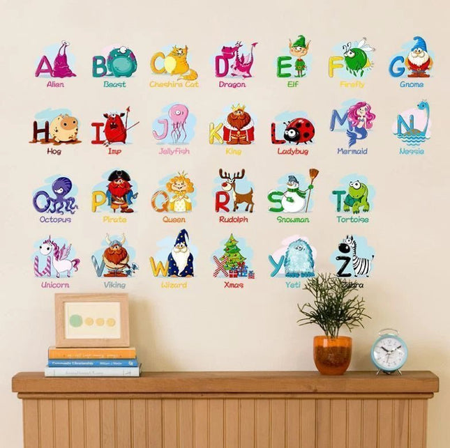 A-Z Alphabet Animal Learning Wall Sticker for Kids Room - Go2buy Australia