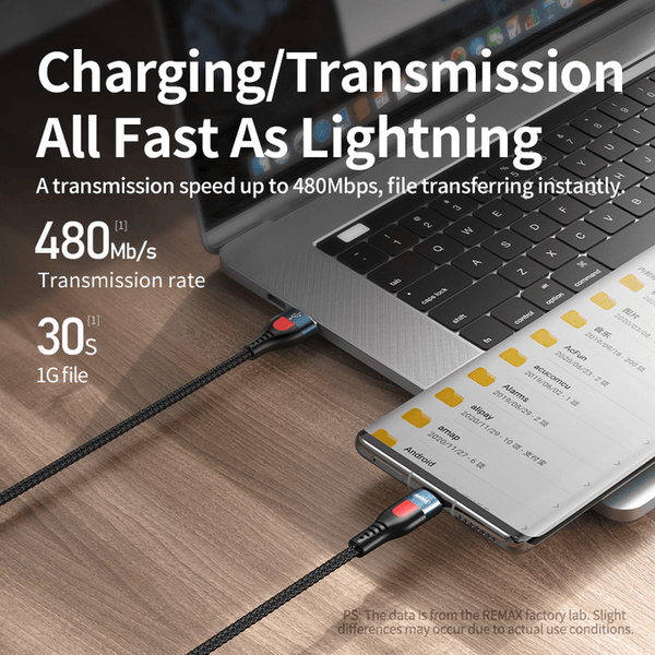 Remax 5A Usb to Type-C Aluminum Alloy Braid Fishnet Round 1-meter Charging Cable RC-188a