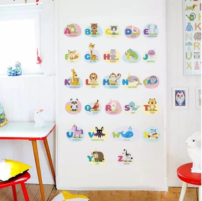 Alphabet Animal Wall Sticker for Kids Room - Go2buy Australia