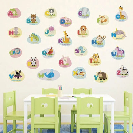 Alphabet Animal Wall Sticker for Kids Room - Go2buy Australia
