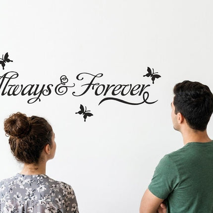Always & Forever Removable Wall Sticker – Love Quote Wall Decal - Go2buy Australia