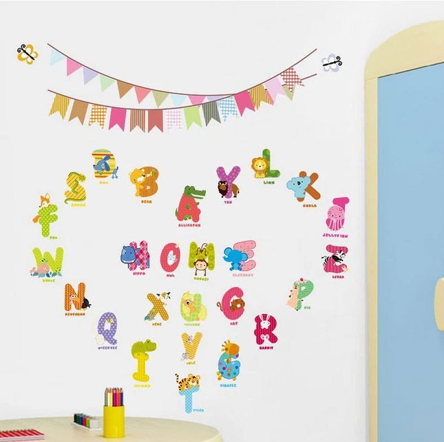 Animal Alphabet A-Z Nursery Wall Stickers - Go2buy Australia