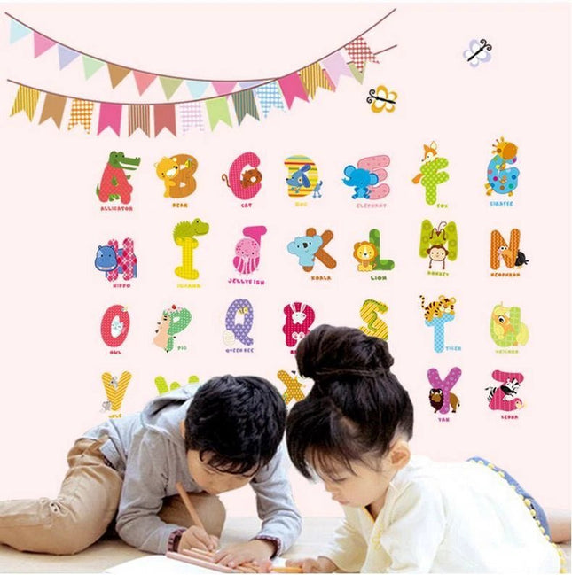Animal Alphabet A-Z Nursery Wall Stickers - Go2buy Australia