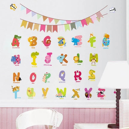 Animal Alphabet A-Z Nursery Wall Stickers - Go2buy Australia