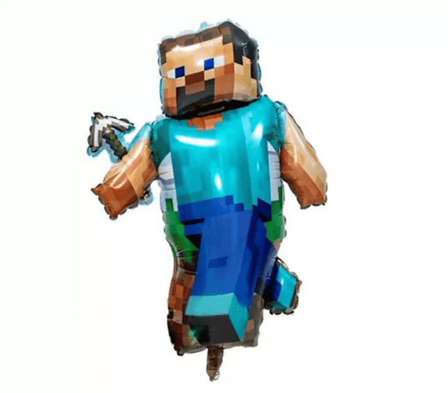 Block Game Style Foil Balloon Set – Pixel Character Gaming Party Decoration - Go2buy Australia