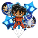 5PC Dragon Ball Goku Foil Balloons Set Kids Birthday Party Decorations Cartoon