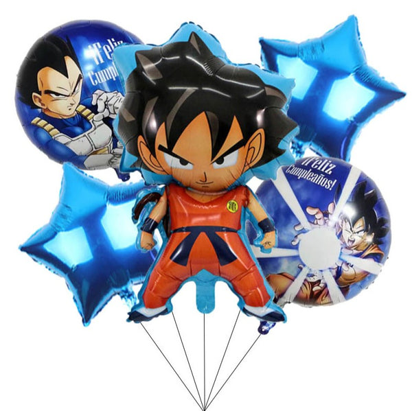 5PC Dragon Ball Goku Foil Balloons Set Kids Birthday Party Decorations Cartoon