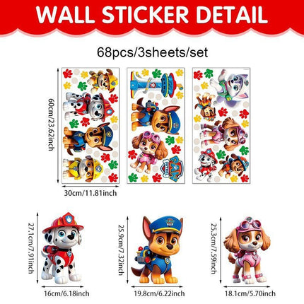 Cartoon Paw Patrol Wall Stickers – Kids Bedroom Nursery Decor Decals - Go2buy Australia