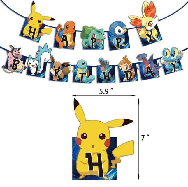 Cartoon Pokemon Pikachu Foil Helium Balloon Birthday Banner Party Decoration - Go2buy Australia