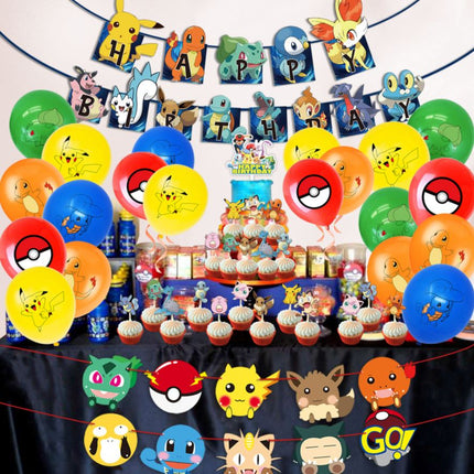 Cartoon Pokemon Pikachu Foil Helium Balloon Birthday Set Party Decoration - Go2buy Australia