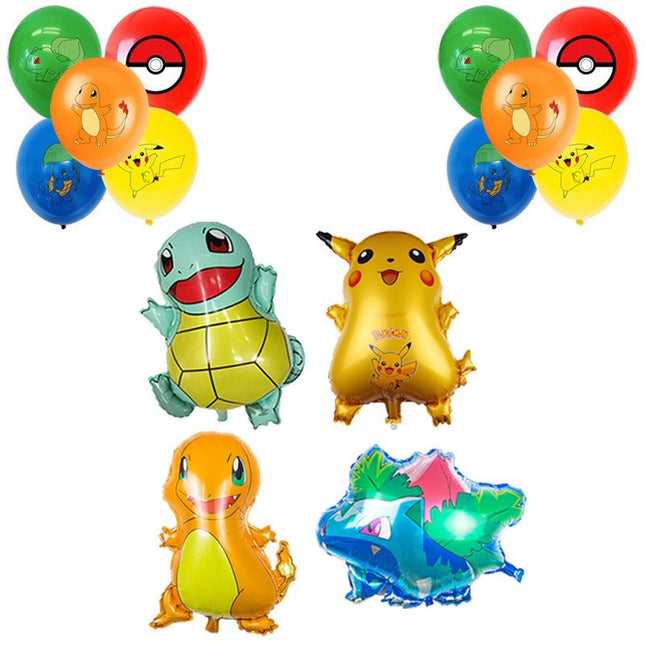Cartoon Pokemon Pikachu Helium Balloon Birthday Set Party Decoration(14PCS) - Go2buy Australia