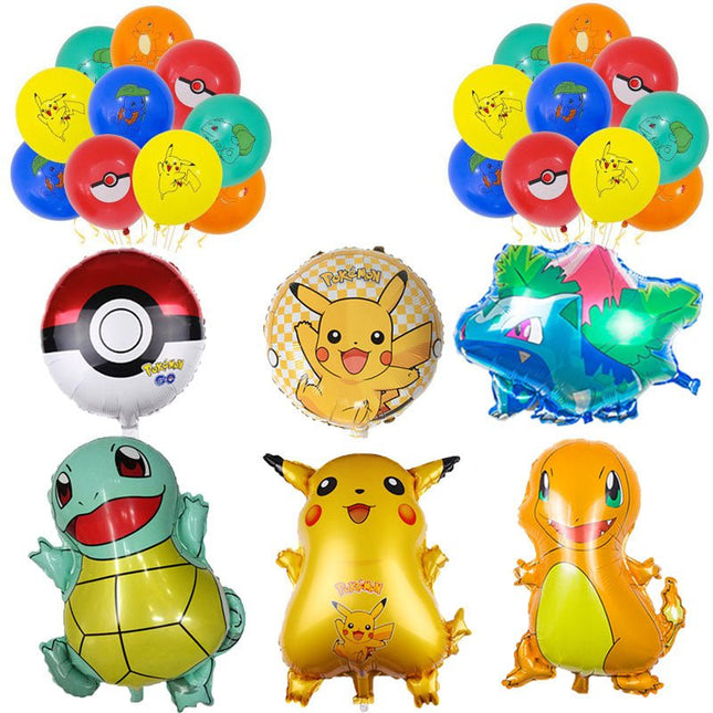 Cartoon Pokemon Pikachu Helium Balloon Birthday Set Party Decoration(26PCS) - Go2buy Australia