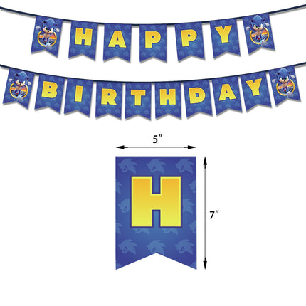 Cartoon Sonic the Hedgehog Game Happy Birthday Banner 17 Card Party Decoration - Go2buy Australia