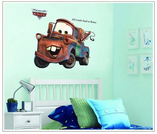 Cartoon Tow Truck Disney Mater Removable Wall Sticker – Kids Car Wall Decal - Go2buy Australia